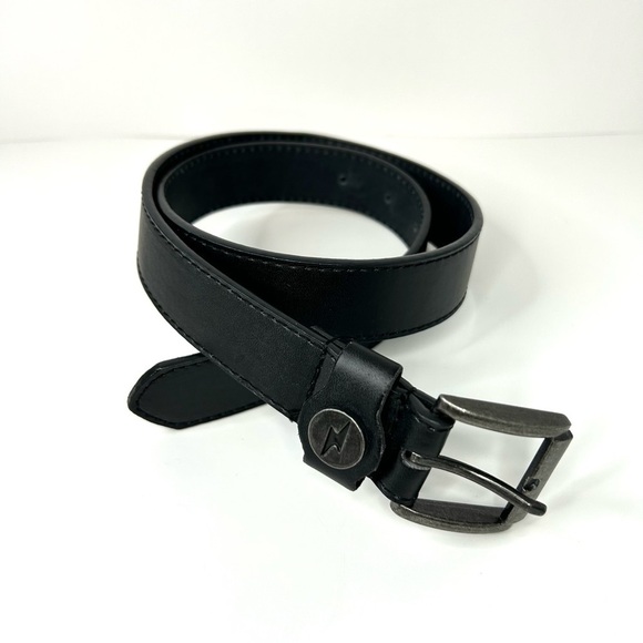 Black Faux Leather Youth Large Belt - Picture 2 of 7